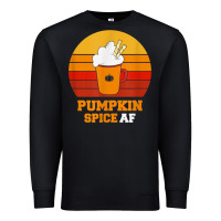 Black pumpkin spice af retro vintage background happy halloween Premium Sweatshirt - longCreatives