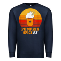 Navy pumpkin spice af retro vintage background happy halloween Premium Sweatshirt - longCreatives