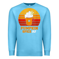 Ocean Blue pumpkin spice af retro vintage background happy halloween Premium Sweatshirt - longCreatives
