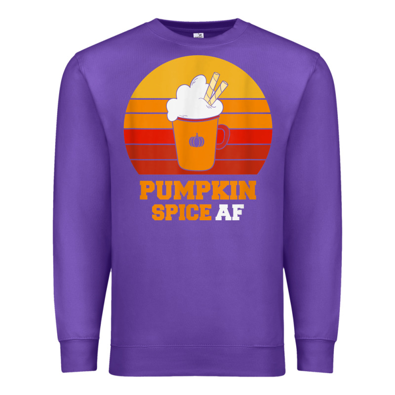 Pumpkin Spice Af Retro Vintage Background Happy Halloween Premium Sweatshirt by longCreatives | Teevron