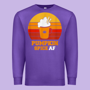 Pumpkin Spice Af Retro Vintage Background Happy Halloween Premium Sweatshirt Designed By Longcreatives