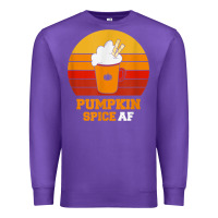 Purple pumpkin spice af retro vintage background happy halloween Premium Sweatshirt - longCreatives