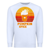 White pumpkin spice af retro vintage background happy halloween Premium Sweatshirt - longCreatives