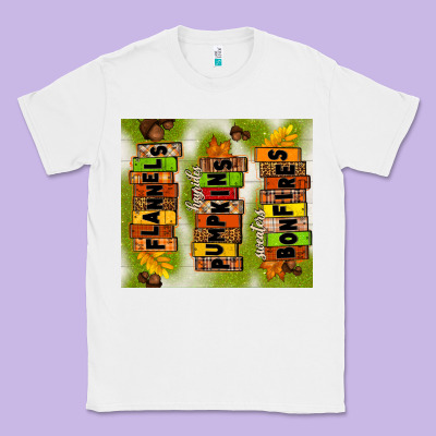 Flannels Hayrides Pumpkins Bonfires Fall Classic Tee Designed By Tumblerdesignbyshophia