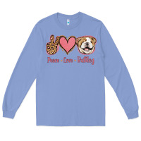 Colony Blue Peace Love Bulldog Long Sleeve Tee - Jasminsmagicworld