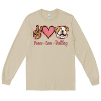 Mushroom Peace Love Bulldog Long Sleeve Tee - Jasminsmagicworld