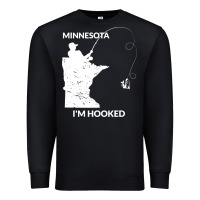 Black MN Minnesota Fishing T Gift for Fishermen and Anglers Premium Sweatshirt - longCreatives