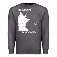 Charcoal Heather MN Minnesota Fishing T Gift for Fishermen and Anglers Premium Sweatshirt - longCreatives