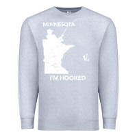 Heather Grey MN Minnesota Fishing T Gift for Fishermen and Anglers Premium Sweatshirt - longCreatives