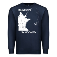 Navy MN Minnesota Fishing T Gift for Fishermen and Anglers Premium Sweatshirt - longCreatives