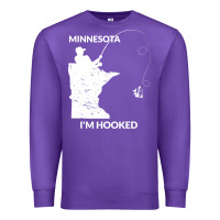 Purple MN Minnesota Fishing T Gift for Fishermen and Anglers Premium Sweatshirt - longCreatives