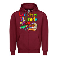 Burgundy last day of third grade Zipper Hoodie - Artiststas
