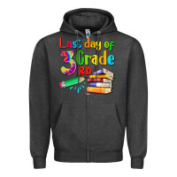 Charcoal Heather last day of third grade Zipper Hoodie - Artiststas