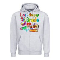 Heather Grey last day of third grade Zipper Hoodie - Artiststas
