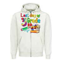 Oatmeal Heather last day of third grade Zipper Hoodie - Artiststas