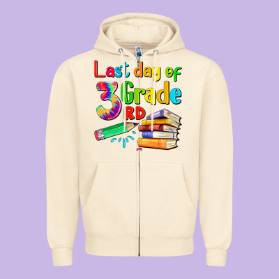 Last Day Of Third Grade Zipper Hoodie Designed By Artiststas