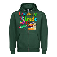 Sports Green last day of third grade Zipper Hoodie - Artiststas