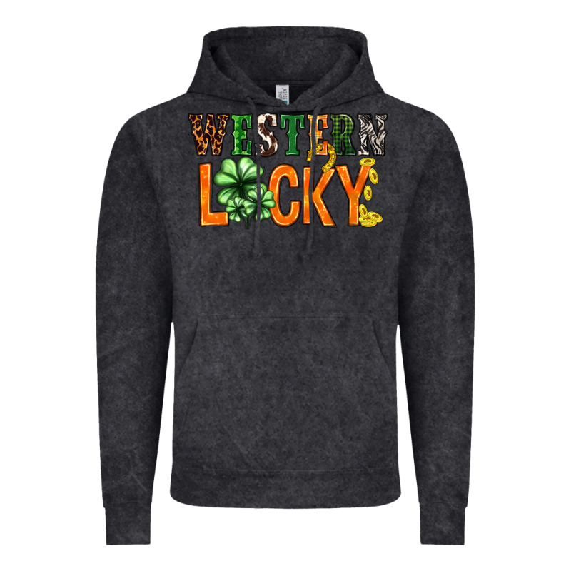 Western Lucky With Clover St. Patricks Day Vintage Hoodie by HowdyJamesFarm | Teevron