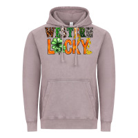 Vintage Zinc Western lucky with clover St. Patricks day Vintage Hoodie - HowdyJamesFarm