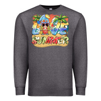 Charcoal Heather love summer gnomes  Background Premium Sweatshirt - BarkalooDesign