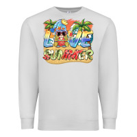 Dove Grey love summer gnomes  Background Premium Sweatshirt - BarkalooDesign