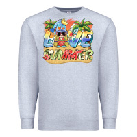 Heather Grey love summer gnomes  Background Premium Sweatshirt - BarkalooDesign