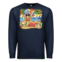 Navy love summer gnomes  Background Premium Sweatshirt - BarkalooDesign