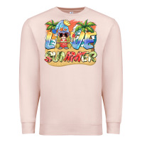 Pale Pink love summer gnomes  Background Premium Sweatshirt - BarkalooDesign