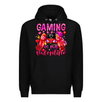 Black Gaming is My Valentine Premium Hoodie - CowhideDigitalArt