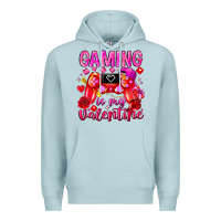 Blue Mist Gaming is My Valentine Premium Hoodie - CowhideDigitalArt