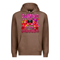 Chestnut Gaming is My Valentine Premium Hoodie - CowhideDigitalArt
