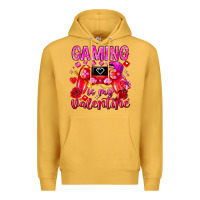 Mustard Gaming is My Valentine Premium Hoodie - CowhideDigitalArt