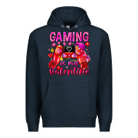 Navy Gaming is My Valentine Premium Hoodie - CowhideDigitalArt