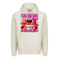 Oatmeal Heather Gaming is My Valentine Premium Hoodie - CowhideDigitalArt
