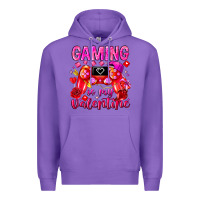 Purple Gaming is My Valentine Premium Hoodie - CowhideDigitalArt