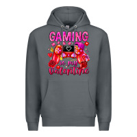 Rock Gaming is My Valentine Premium Hoodie - CowhideDigitalArt