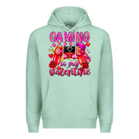 Seafoam Gaming is My Valentine Premium Hoodie - CowhideDigitalArt