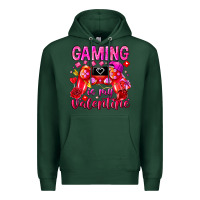Sports Green Gaming is My Valentine Premium Hoodie - CowhideDigitalArt