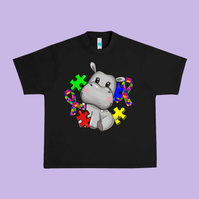 Autism Hippopotamus Urban Heavy Tee Designed By Cowgirlartshop