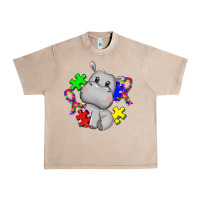 French Oak autism hippopotamus Urban Heavy Tee - CowGirlArtShop