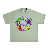 Oil Green autism hippopotamus Urban Heavy Tee - CowGirlArtShop