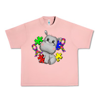 Salmon autism hippopotamus Urban Heavy Tee - CowGirlArtShop