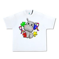 White autism hippopotamus Urban Heavy Tee - CowGirlArtShop