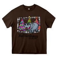 Chocolate Brown I Want Hippopotamus For Christmas Heavy Core Tee - Bettercallsaul