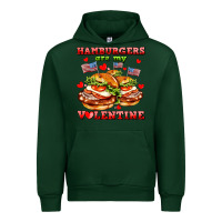 Forest Green hamburger are my valentine Urban Hoodie - AdoDesignShop