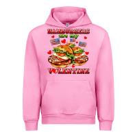 Fuchsia Pink hamburger are my valentine Urban Hoodie - AdoDesignShop