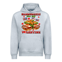 Heather Grey hamburger are my valentine Urban Hoodie - AdoDesignShop