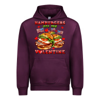 Mauve Wine hamburger are my valentine Urban Hoodie - AdoDesignShop