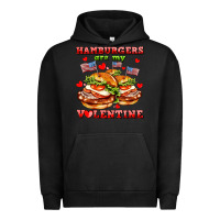 Pigment Black hamburger are my valentine Urban Hoodie - AdoDesignShop