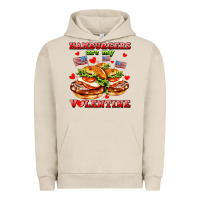 Pigment French Oak hamburger are my valentine Urban Hoodie - AdoDesignShop
